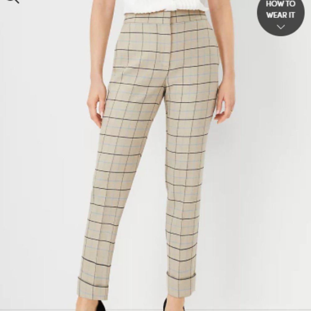 Ann Taylor | NWOT High Rise Eva Ankle Pant in Plaid